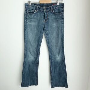 Citizens Of Humanity Low Rise Boot Cut Size 29 Jeans Distressed Medium Blue Y2K